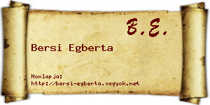 Bersi Egberta névjegykártya